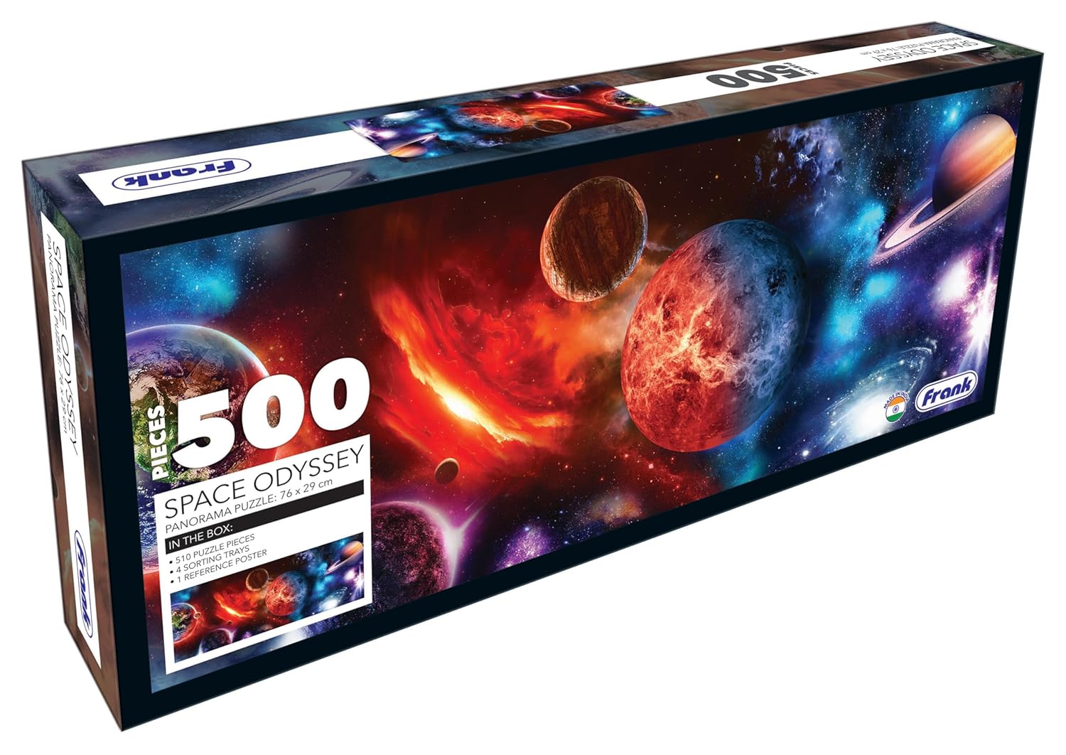 Frank Space Odyssey Panorama 500 Piece Jigsaw Puzzle for Kids for Age 10 to Adults - Fun and Challenging Puzzle Game for Focus, Memory, Mental Boost - Includes Reference Poster, 4 Sorting Trays