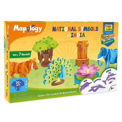 Imagimake Mapology National Symbols of India - Construction Set - Make 7 Models - Educational Toys for 5 Years+ GAMES