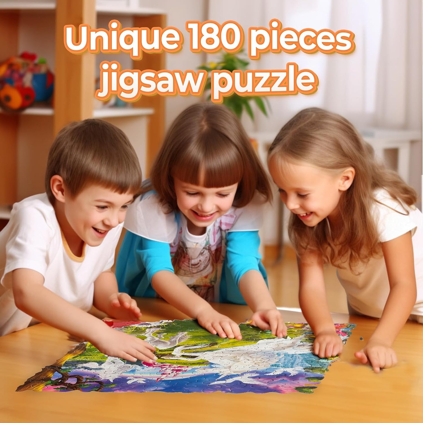 Unik Play Go Crazy Jigsaw Puzzle for Kids and Adults | Attractive Cartoon Print Puzzle with 2 Puzzle Trays for Age 6 to 99 Years-90 Pcs-(Unicorn)