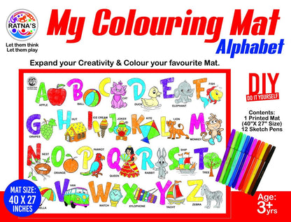 RATNA'S My Colouring MAT for Kids Reusable and Washable. Big MAT for Colouring. MAT Size(40 INCHES X 27 INCHES) (ABCD)