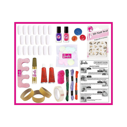 RATNA'S Barbie 2 in 1 Beauty Salon Nail Art and Bracelet Making