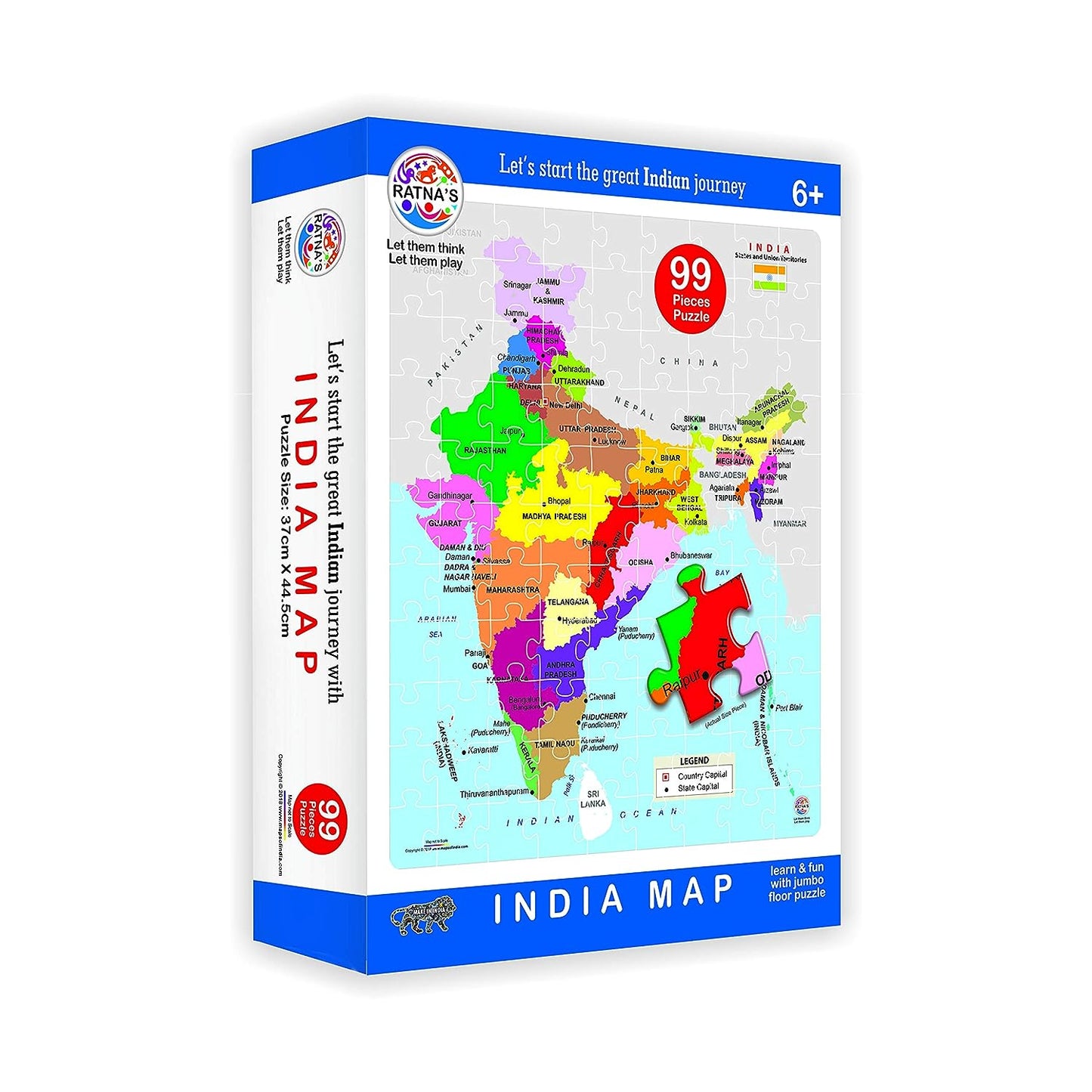 Ratna's Educational India MAP Jigsaw Puzzle (99 Pieces)