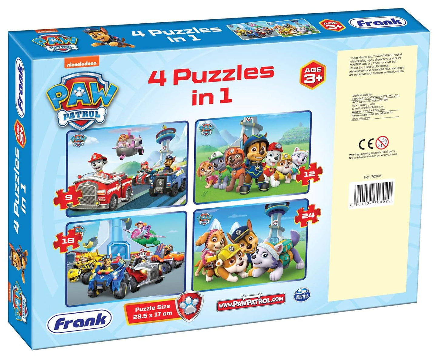 Frank Paw Patrol - 4 in 1 for 3 Years and Above, Multicolor