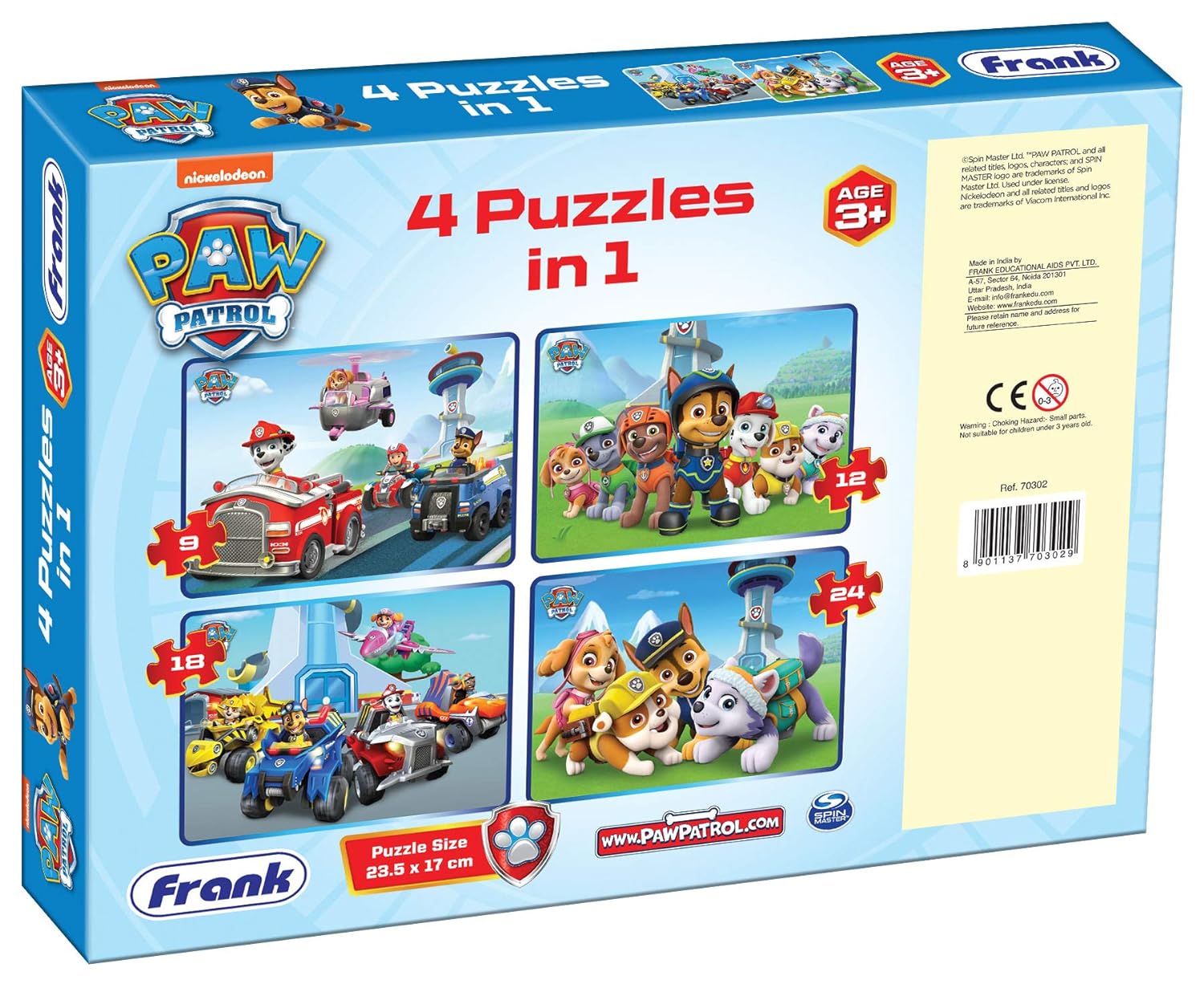 Frank Paw Patrol - 4 in 1 for 3 Years and Above, Multicolor