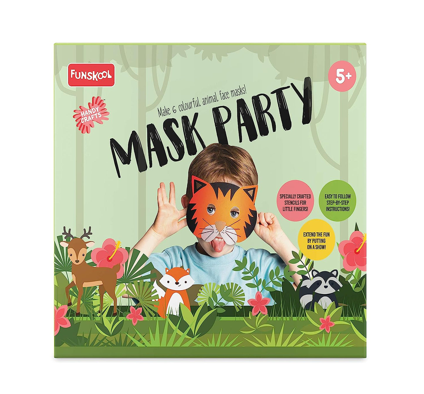 Handycrafts - Mask Party , DIY face masks kids , Make many animal faces , 5 years + , art and craft kit