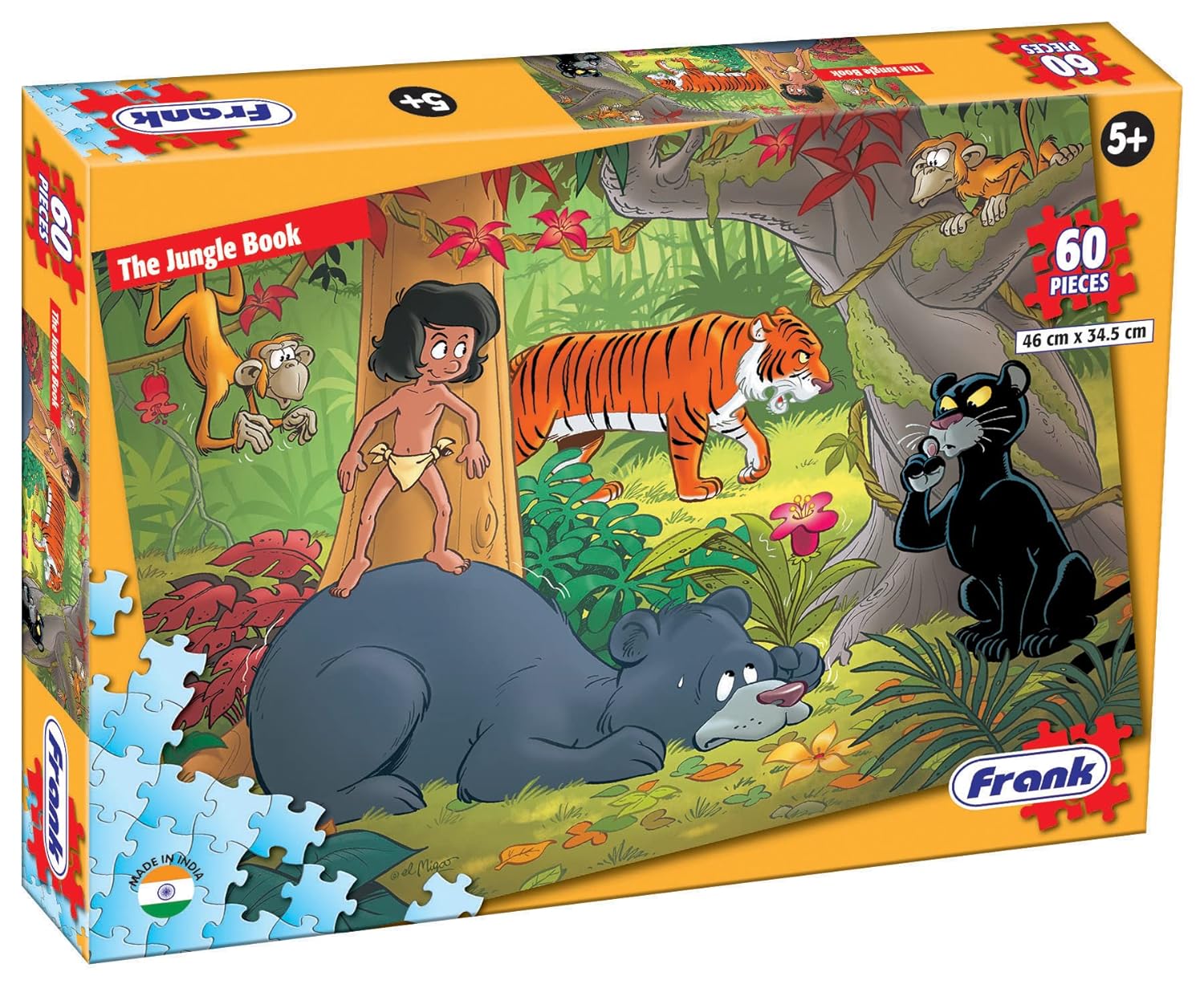 Frank The Jungle Book 60 Piece Jigsaw Puzzle for Kids for Age 5 Years Old and Above