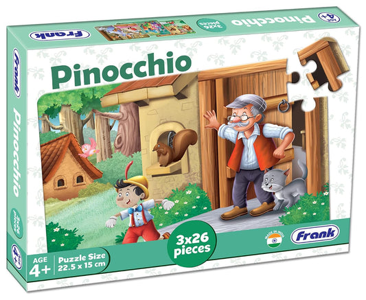 Frank Pinocchio 3 x 26 pcs Jigsaw Puzzles for Kids for Age 4 Years Old and Above