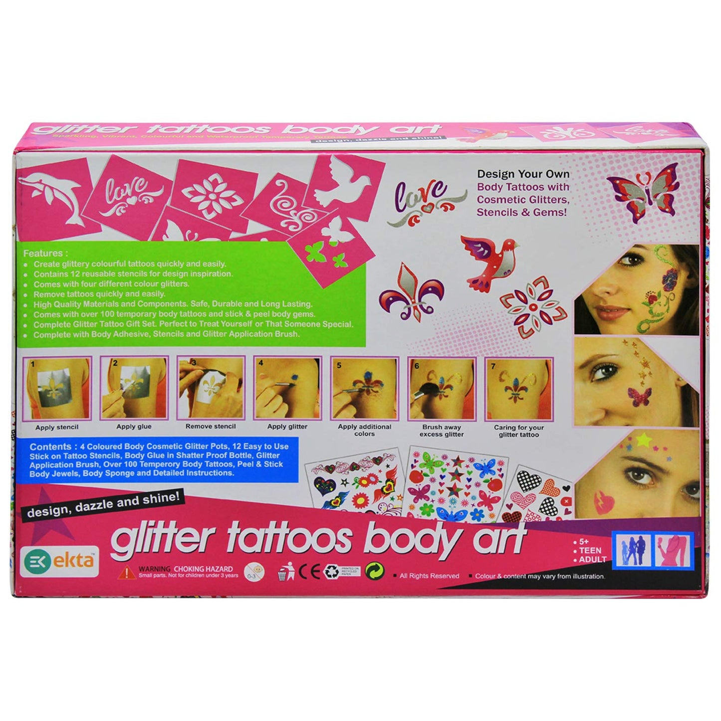 Ekta Glitter Body Tattoos