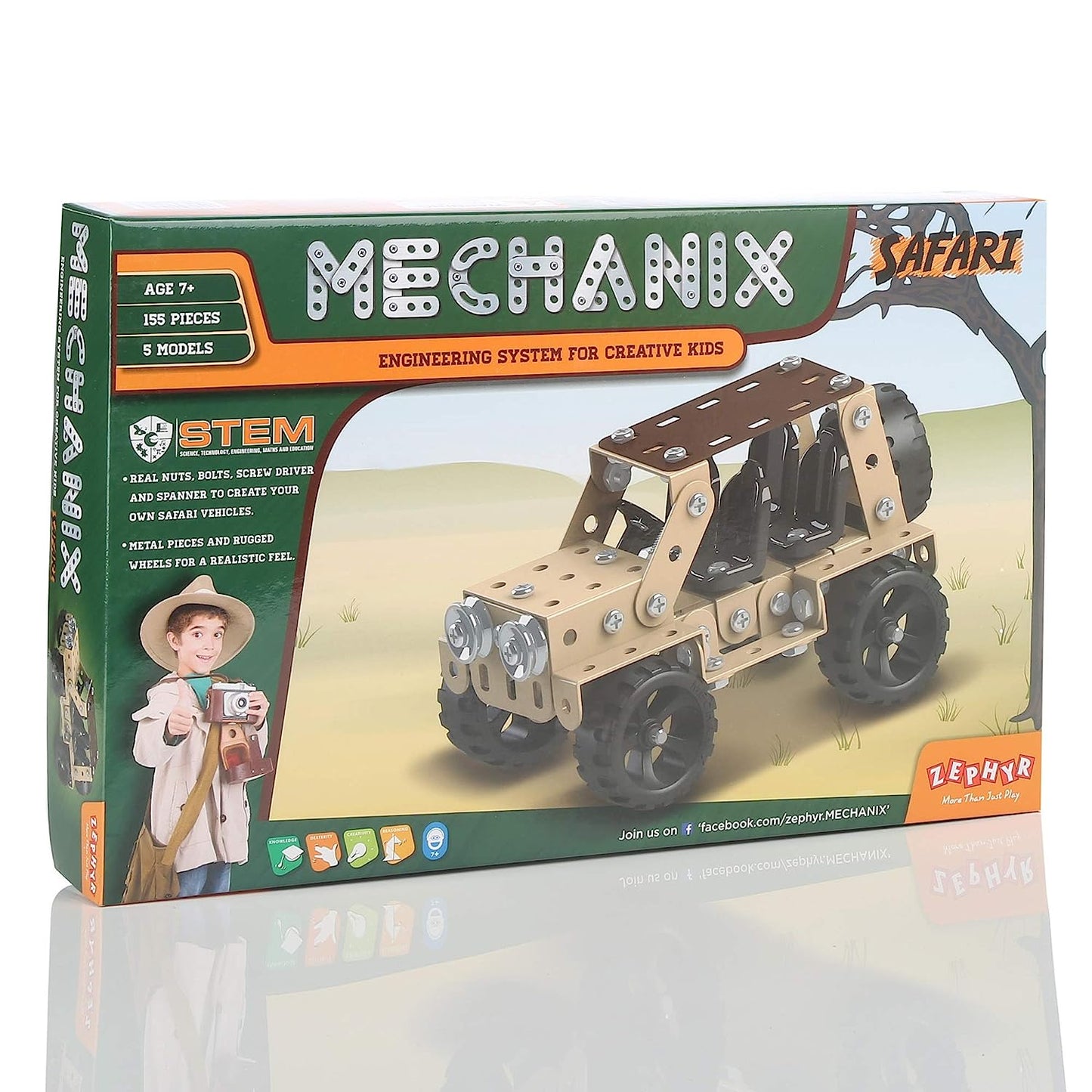 MECHANIX Safari, Construction Toy, Building Blocks, Car Toys, for 6+ yrs Boys and Girls (Multicolor)