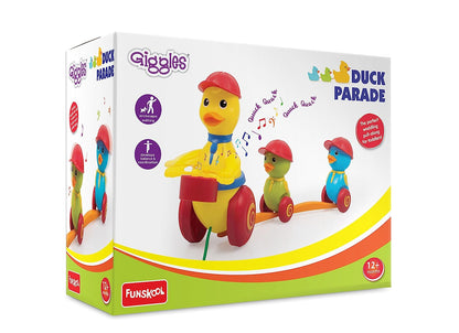 Giggles - Duck Parade , 2 in Pull Along Toy , Drum,Linking,Encourages Walking , 12 Months & Above , Infant and Preschool Toys