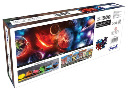 Frank Space Odyssey Panorama 500 Piece Jigsaw Puzzle for Kids for Age 10 to Adults - Fun and Challenging Puzzle Game for Focus, Memory, Mental Boost - Includes Reference Poster, 4 Sorting Trays