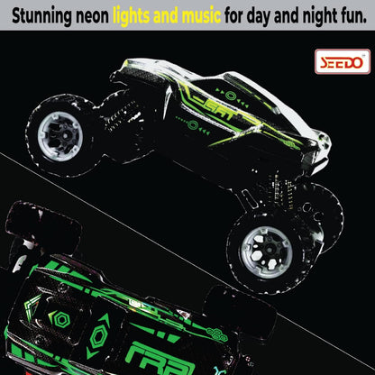 SEEDO Rechargeable Offroad 4x4 Strong Suspension Remote Control Monster Truck Toy Car for Kids, Anti Scratch RC Stunt Crawler Jeep with Light and Music, Gift for Boys Above 8 Years,Pack of 1, color may vary