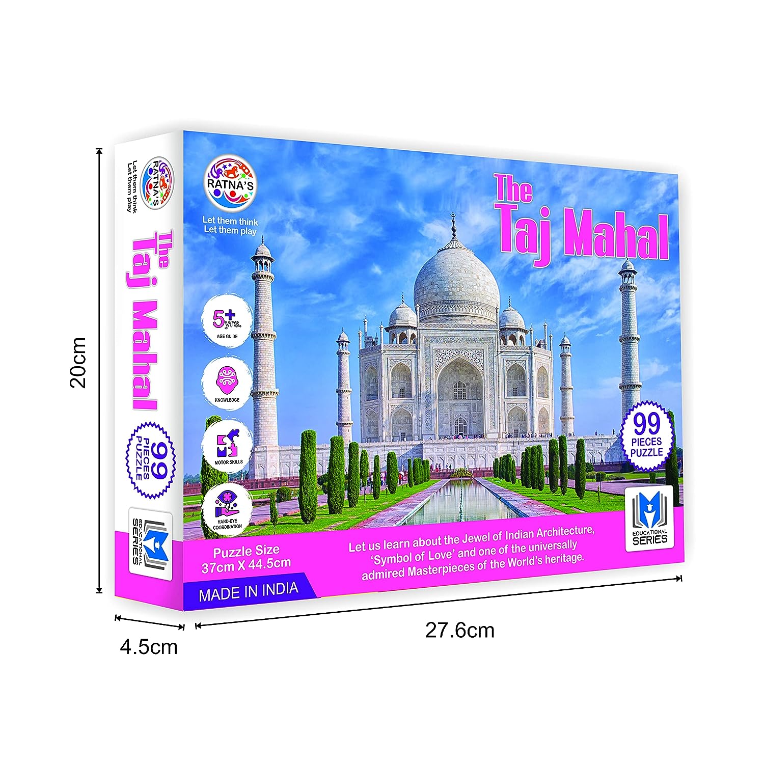 Ratna's Taj Mahal Jigsaw Puzzle. 99 Pieces Jigsaw with an Information –  MRGTOYS