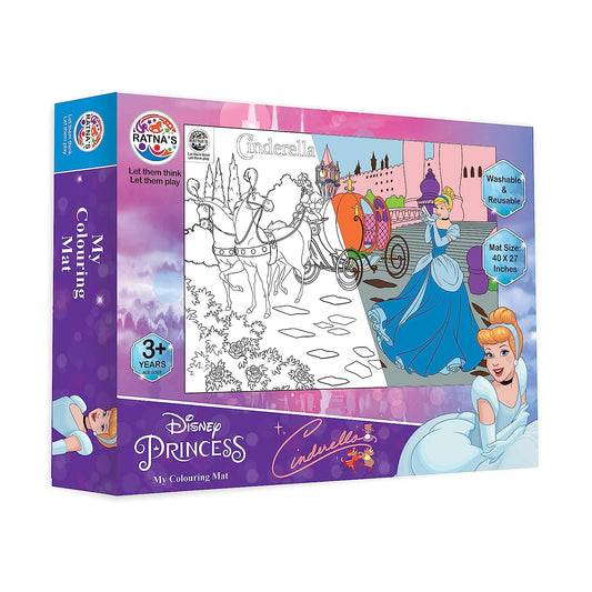 RATNA'S My Coloring Mat Cinderella | DIY Kit for Kids Big Size Mat 40 x 27 inches