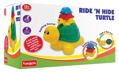 Giggles-Ride N Hide Turtle|Pull Along Toy|Encourages Walking|Funny Walking Style|12 Months & Above|Infant and Preschool Toys|Multicolor