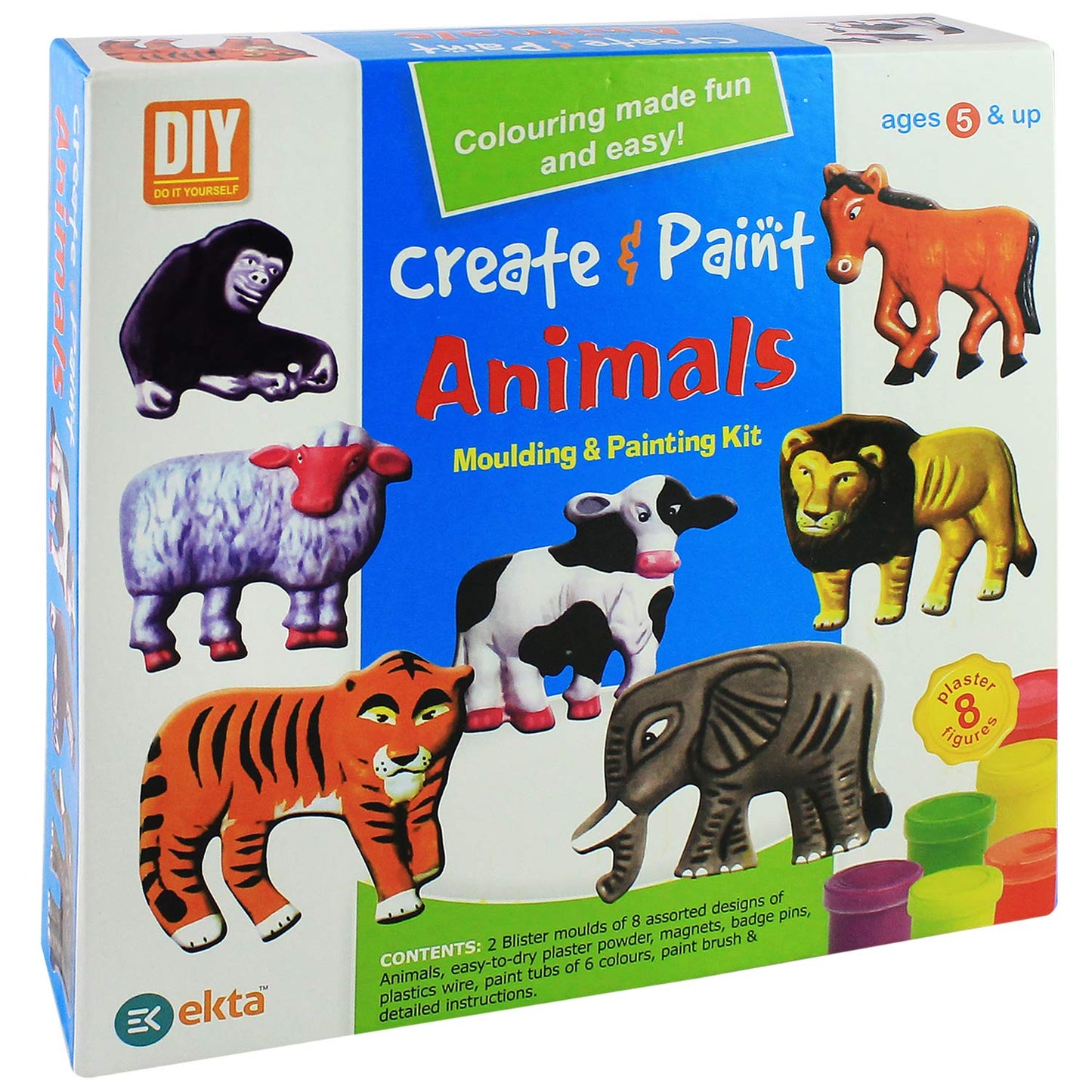 Ekta Mould and Paint Animals Playset (8 Designs)