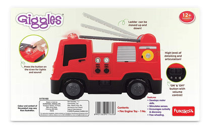 Giggles - Fire Engine, Multicolour vehicle with Lights and Sounds, Develops motor skills , 12 months & above, Infant and Preschool Toys