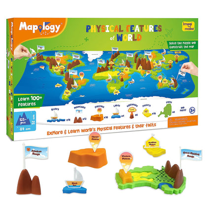 Imagimake Mapology - Physical Features of World - Educational Toy and Learning Aid - Puzzles for Kids for Age 5 Years GAMES