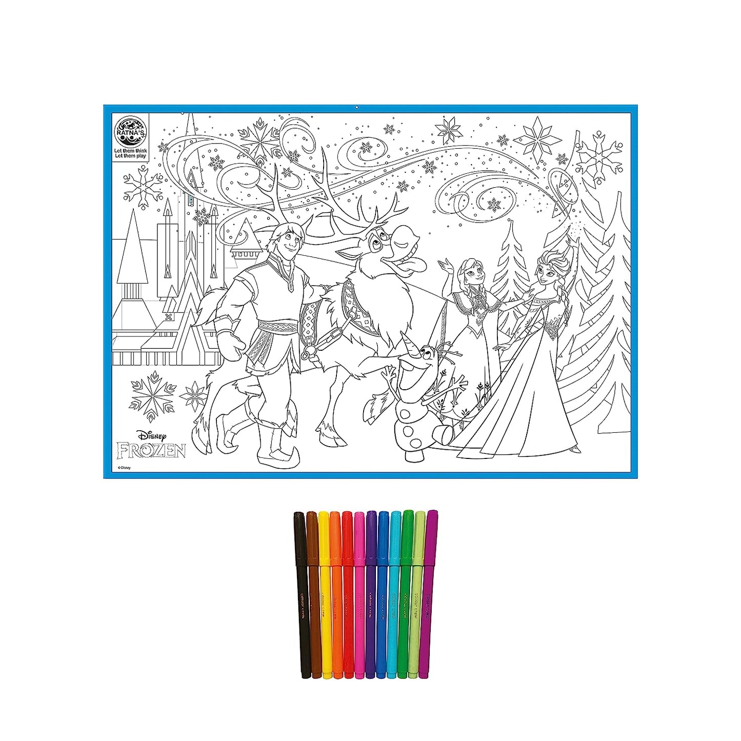 RATNA'S My Coloring Mat Frozen 2 | DIY Kit for Kids Big Size Mat 40 x 27 inches