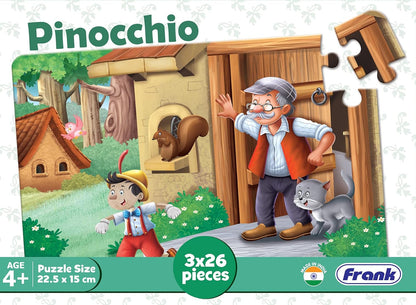 Frank Pinocchio 3 x 26 pcs Jigsaw Puzzles for Kids for Age 4 Years Old and Above