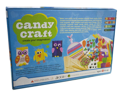 DIY Candy Craft Hobby Kit, Learn Creativity with This Art & Craft Kit, Best Out of Waste with ice-Cream Sticks Gifting Game for Kids