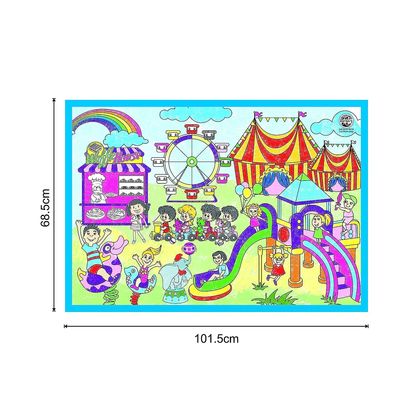 RATNA'S My Colouring MAT for Kids Reusable and Washable. Big MAT for Colouring. MAT Size(40 INCHES X 27 INCHES) (Carnival Theme)