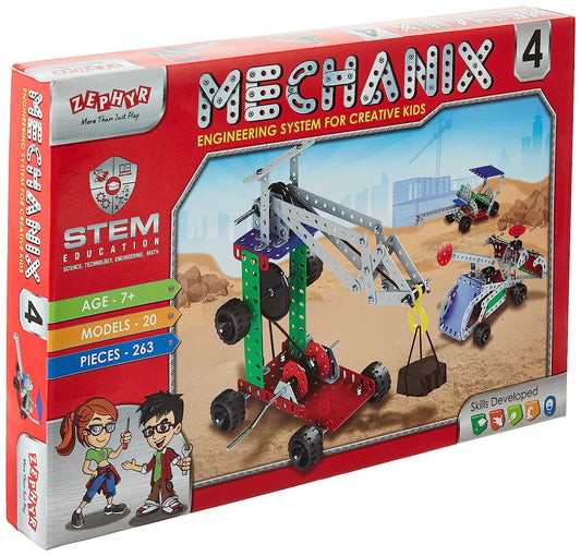 Mechanix Metal - 4 Construction Toy, Building Blocks, Educational Toys for 7+ Yrs Boys and Girls, Multicolor