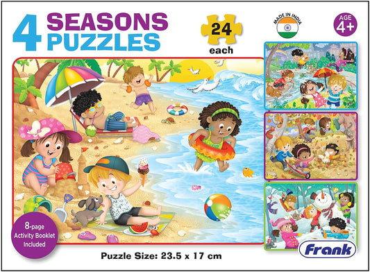 Frank 4 Seasons Jigsaw Puzzles for Kids of 24 Pieces Each - Activity Booklet Included