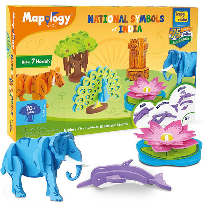 Imagimake Mapology National Symbols of India - Construction Set - Make 7 Models - Educational Toys for 5 Years+ GAMES