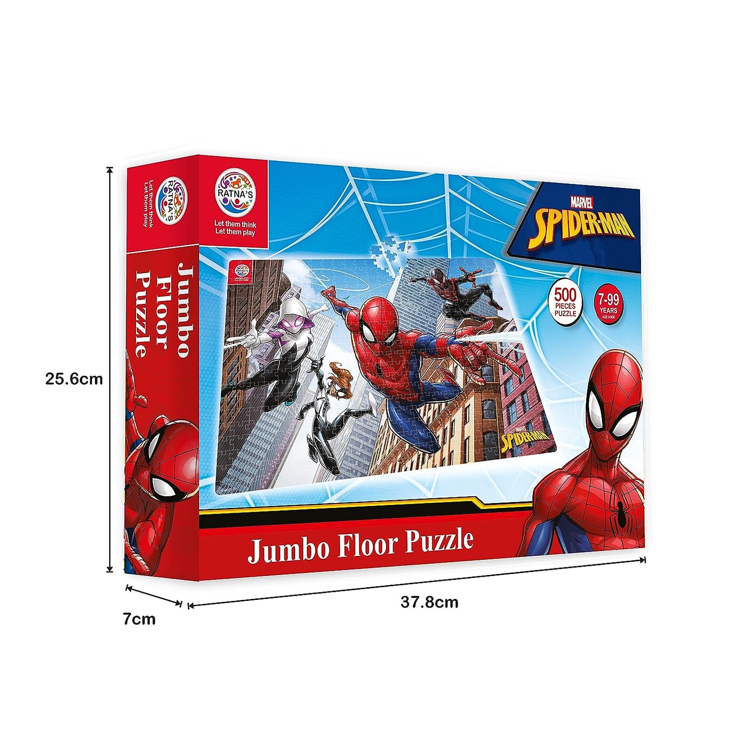 Ratna's Marvel Spiderman 500 Pieces Jumbo Floor Jigsaw Puzzle (Size: 9 –  MRGTOYS