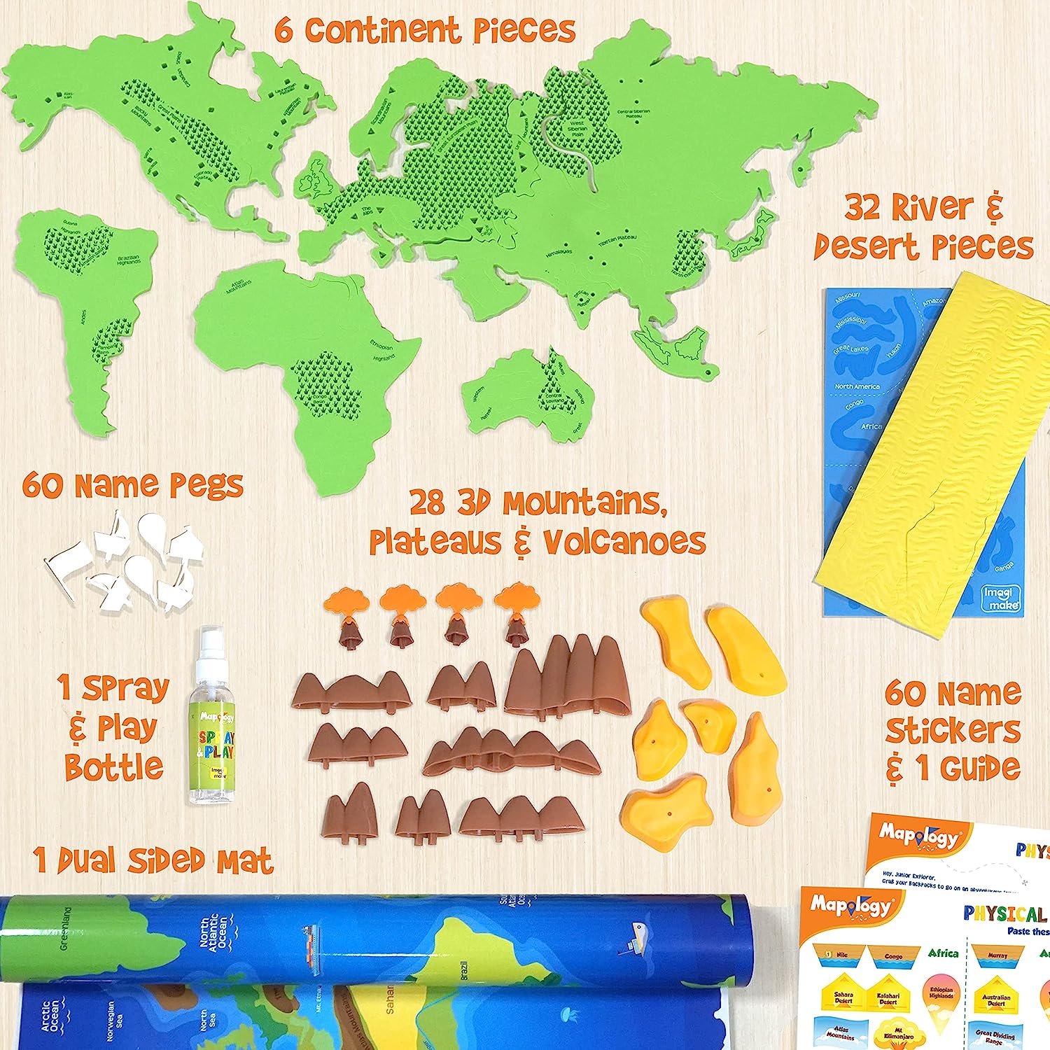 Imagimake Mapology - Physical Features of World - Educational Toy and Learning Aid - Puzzles for Kids for Age 5 Years GAMES