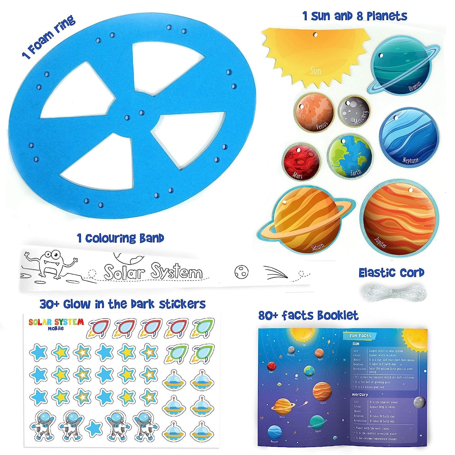 Imagimake Mapology Solar System Mobile - DIY Hanging Craft Kit - Learning Aid & Educational Toy - for Kids Age 5 and Above- Multicolor