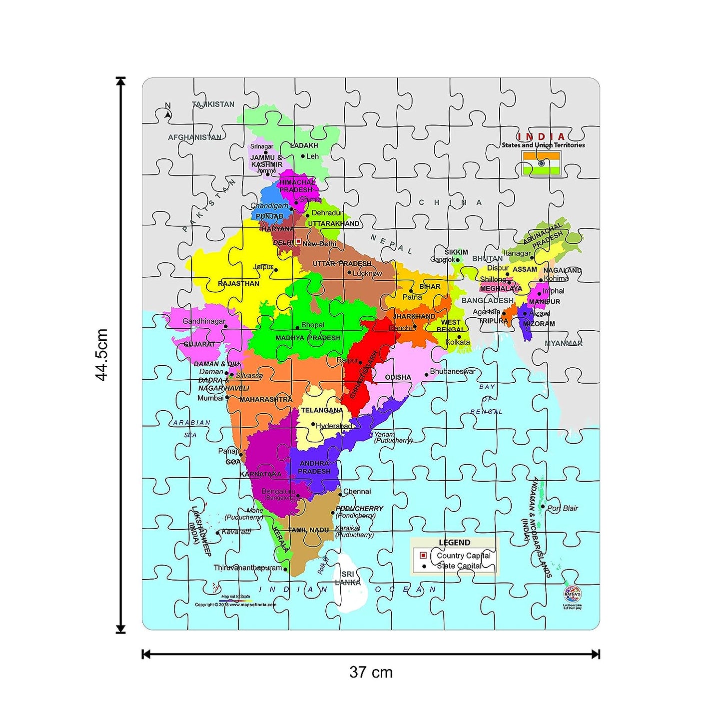 Ratna's Educational India MAP Jigsaw Puzzle (99 Pieces)