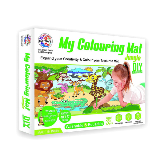 My Colouring MAT for Kids Reusable and Washable. Big MAT for Colouring. MAT Size(40 INCHES X 27 INCHES) (Jungle Theme)