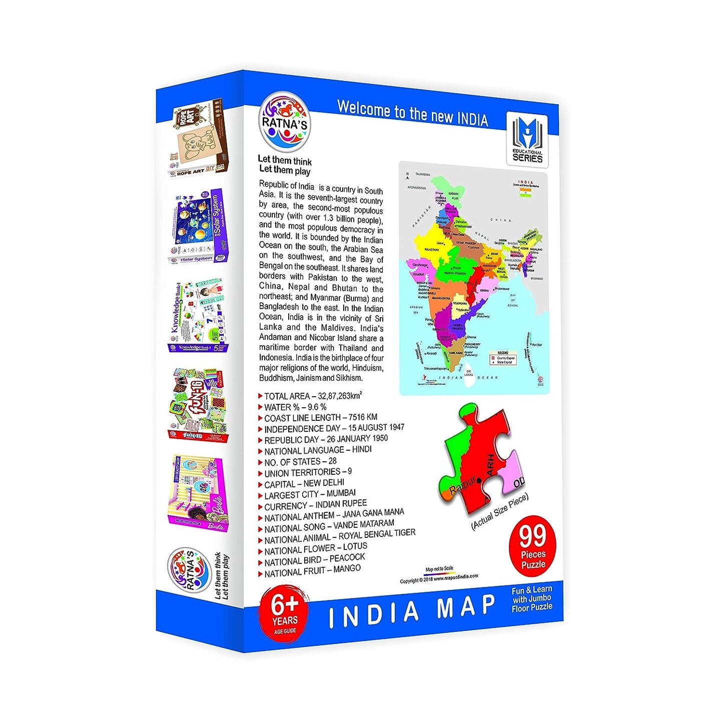 Ratna's Educational India MAP Jigsaw Puzzle (99 Pieces)