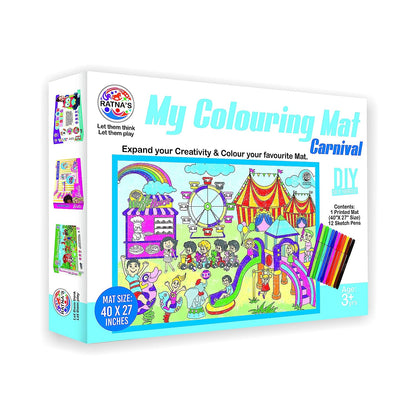 RATNA'S My Colouring MAT for Kids Reusable and Washable. Big MAT for Colouring. MAT Size(40 INCHES X 27 INCHES) (Carnival Theme)