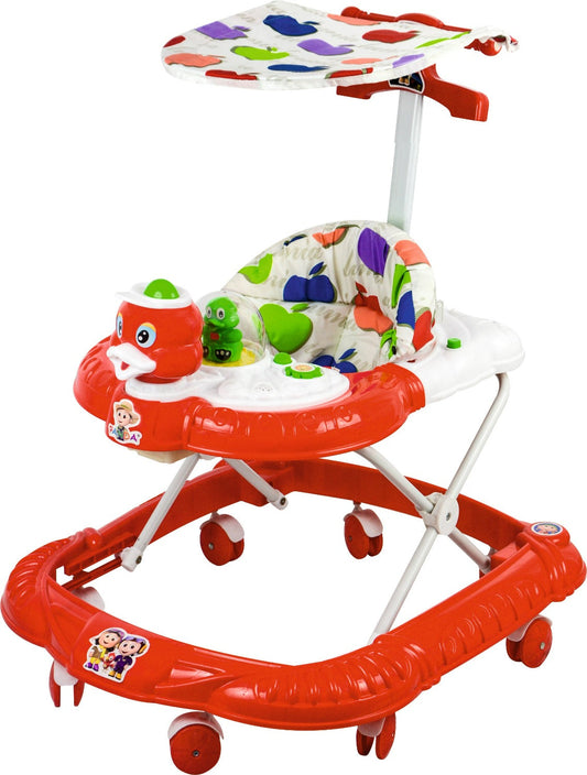 MUSICAL HEIGHT ADJUSTABLE DUCKY WALKER WITH HOOD & PARENTAL HANDLE - MRGTOYS