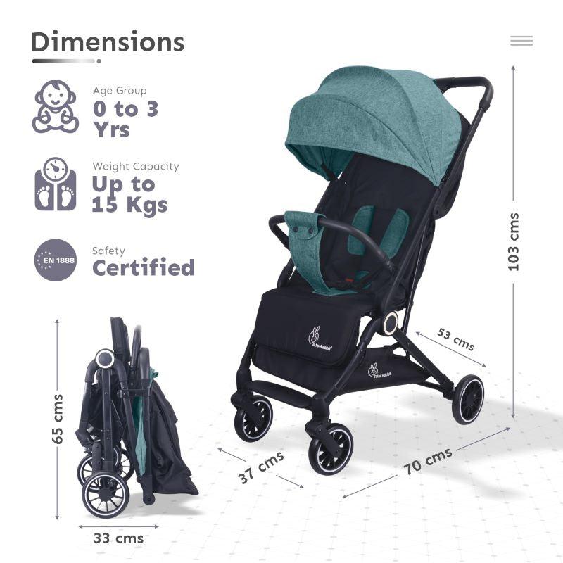 R For Rabbit Pocket Air Baby Stroller Is Built With High-quality Material And Comes With A 5-point Safety Harness For Your Baby’s Secure, Sturdy, And Safe Strolls