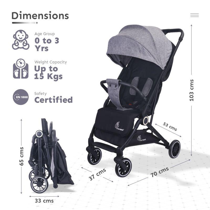 R For Rabbit Pocket Air Baby Stroller Is Built With High-quality Material And Comes With A 5-point Safety Harness For Your Baby’s Secure, Sturdy, And Safe Strolls